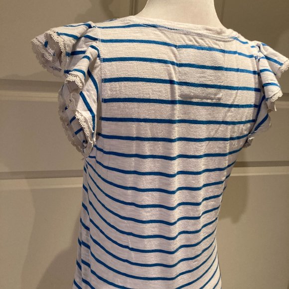 CLEARANCE 2/$10 or 3/$14 VINTAGE Abercrombie & Fitch Striped Flutter Sleeve Top - Picture 4 of 6
